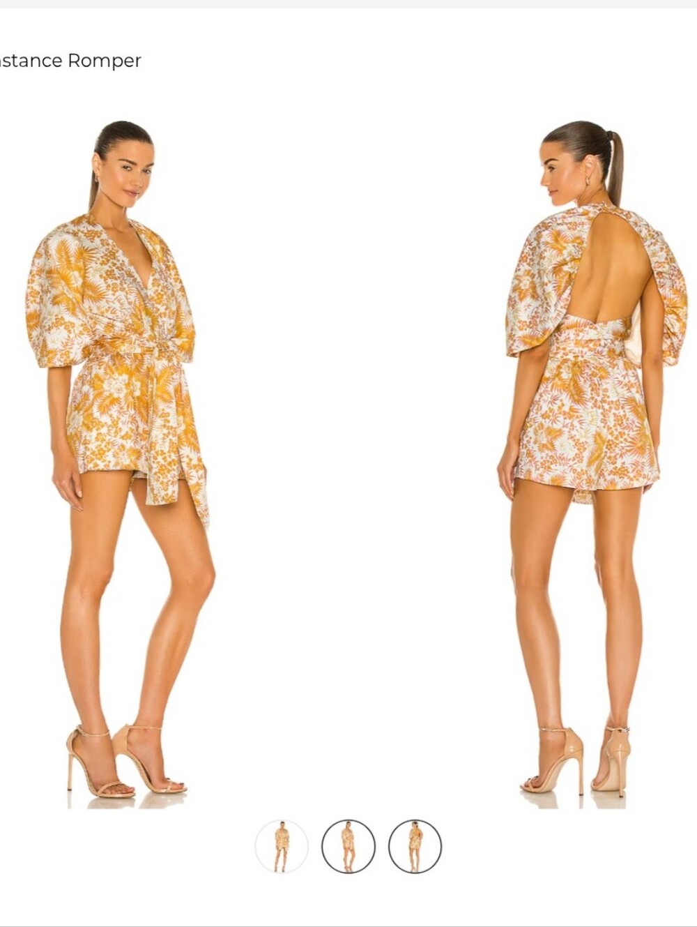 Amur Constance Romper Open Back In White Jungle Size 4